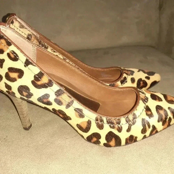 CALVIN KLEIN Jeans-Ryleigh-Leopard Calf Hair Print Pumps/Heels-Size 7-Near Mint - Picture 4 of 8
